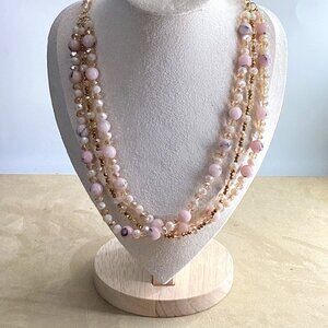 ✨Handmade Multi-Layer Necklace – Natural Crackle Agate & Gold Hematite Accents